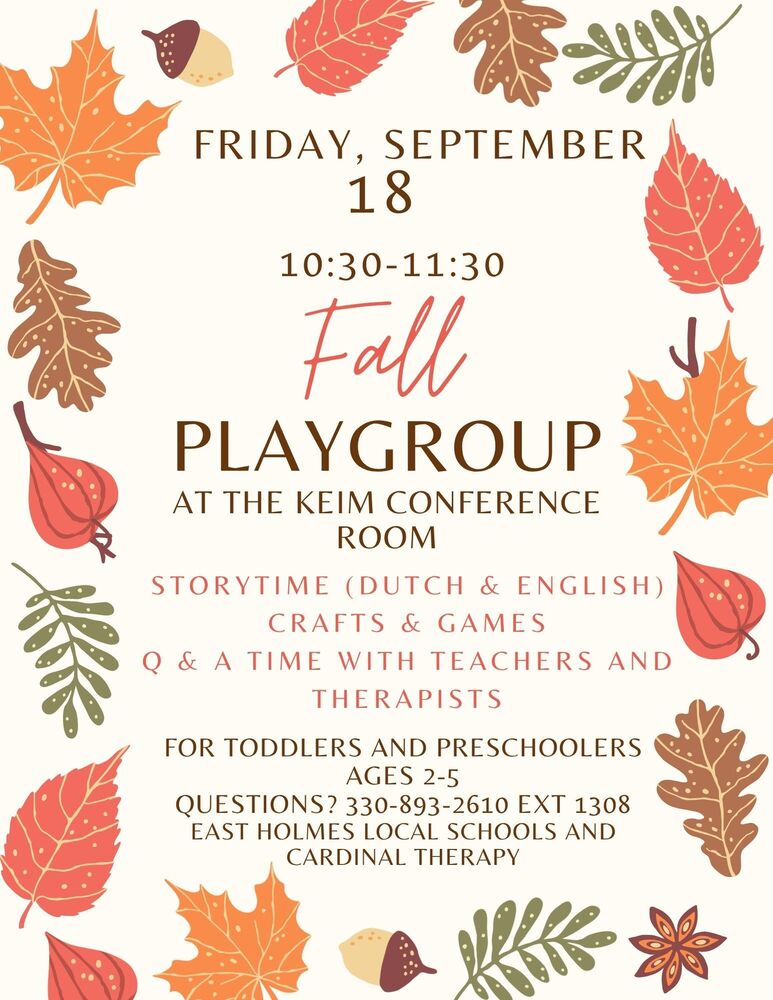 Fall Playgroup - Sept 18th!