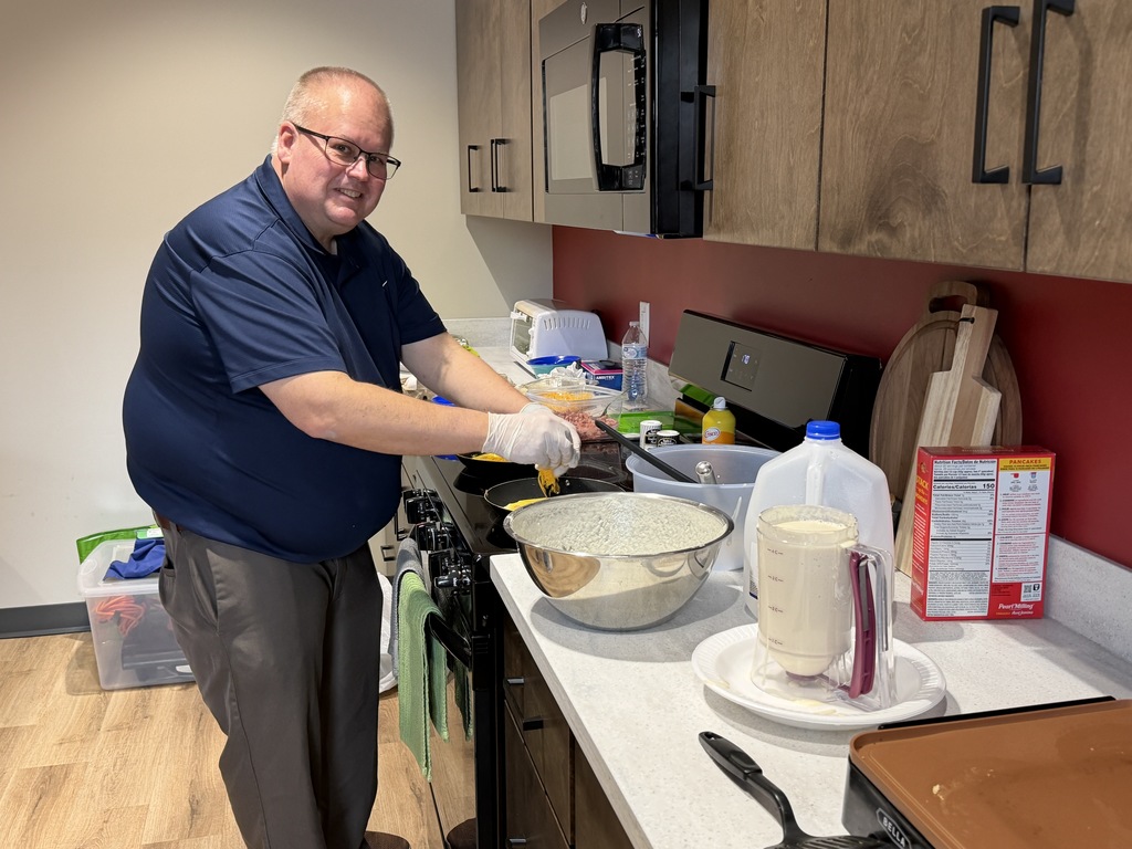 Superintendent treats transportation staff to a pancake breakfast for all of their hard work.