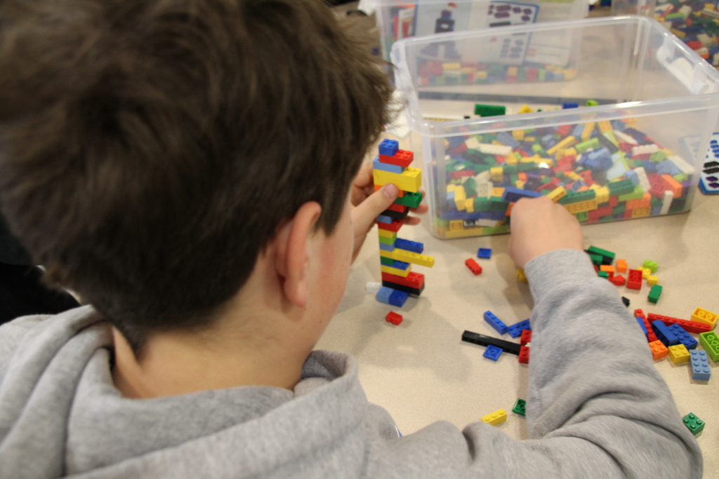 Student builds lego creation