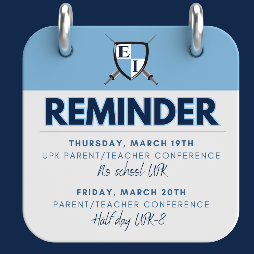 Thursday, March 19th UPK Parent/Teacher conference No school UPK. Friday, March 20th Parent/teacher conference Half day UPK-8