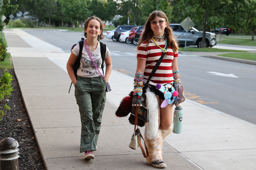 students walk into school on the first day