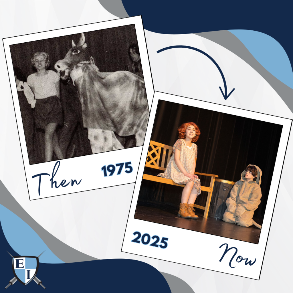Then 1975 Now 2025 play with two girls singing and people dressed as animals