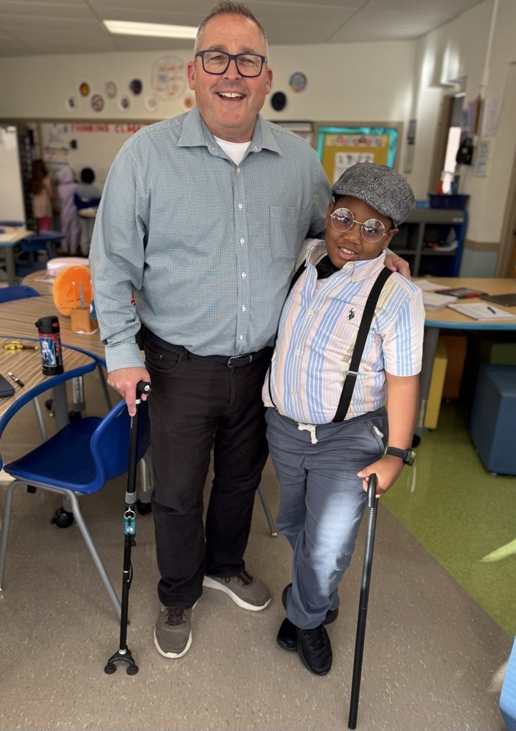 Students and staffdressed as toddlers and elderly