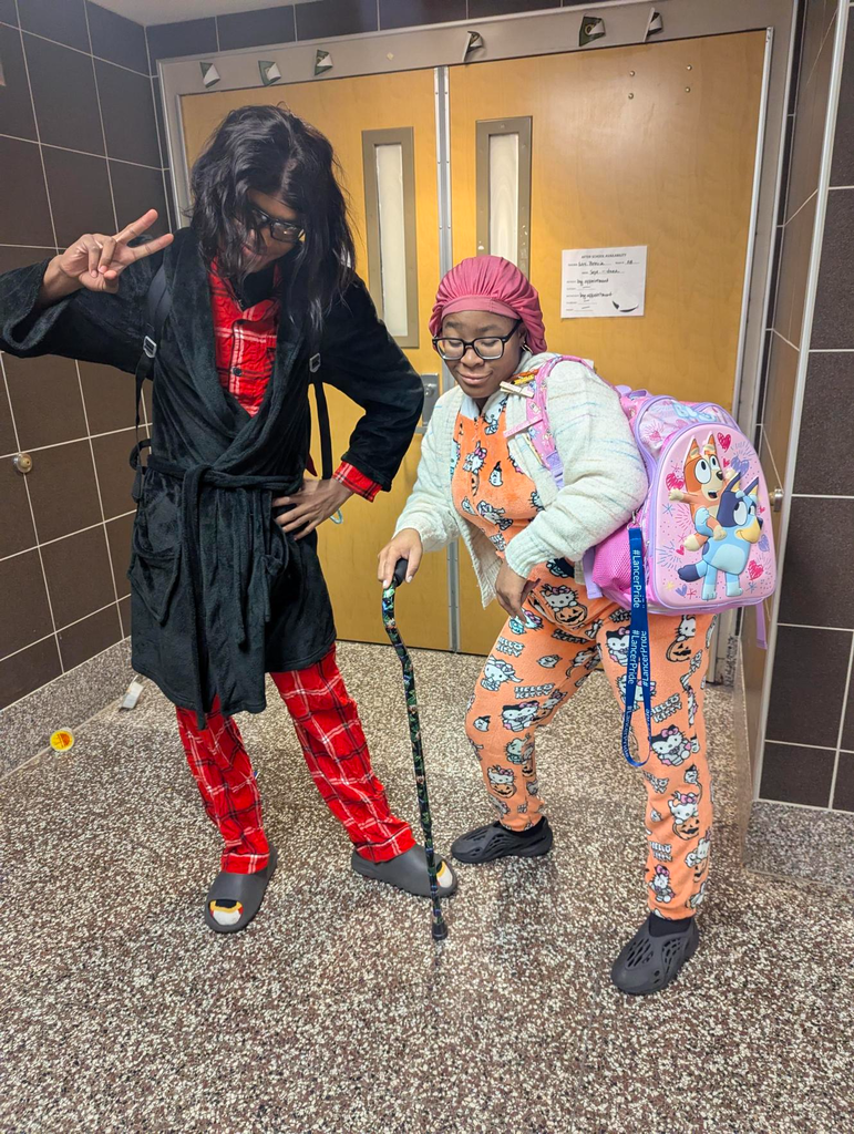 Students dressed as toddlers and elderly