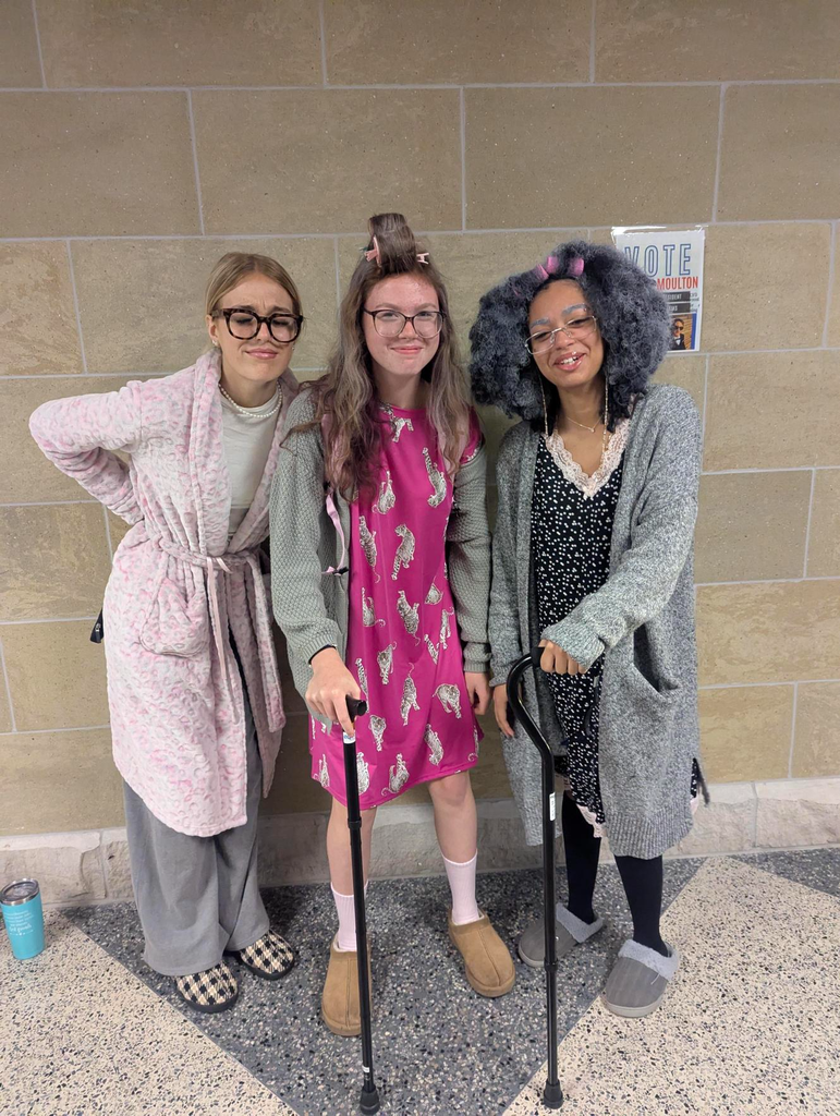 Students dressed as toddlers and elderly