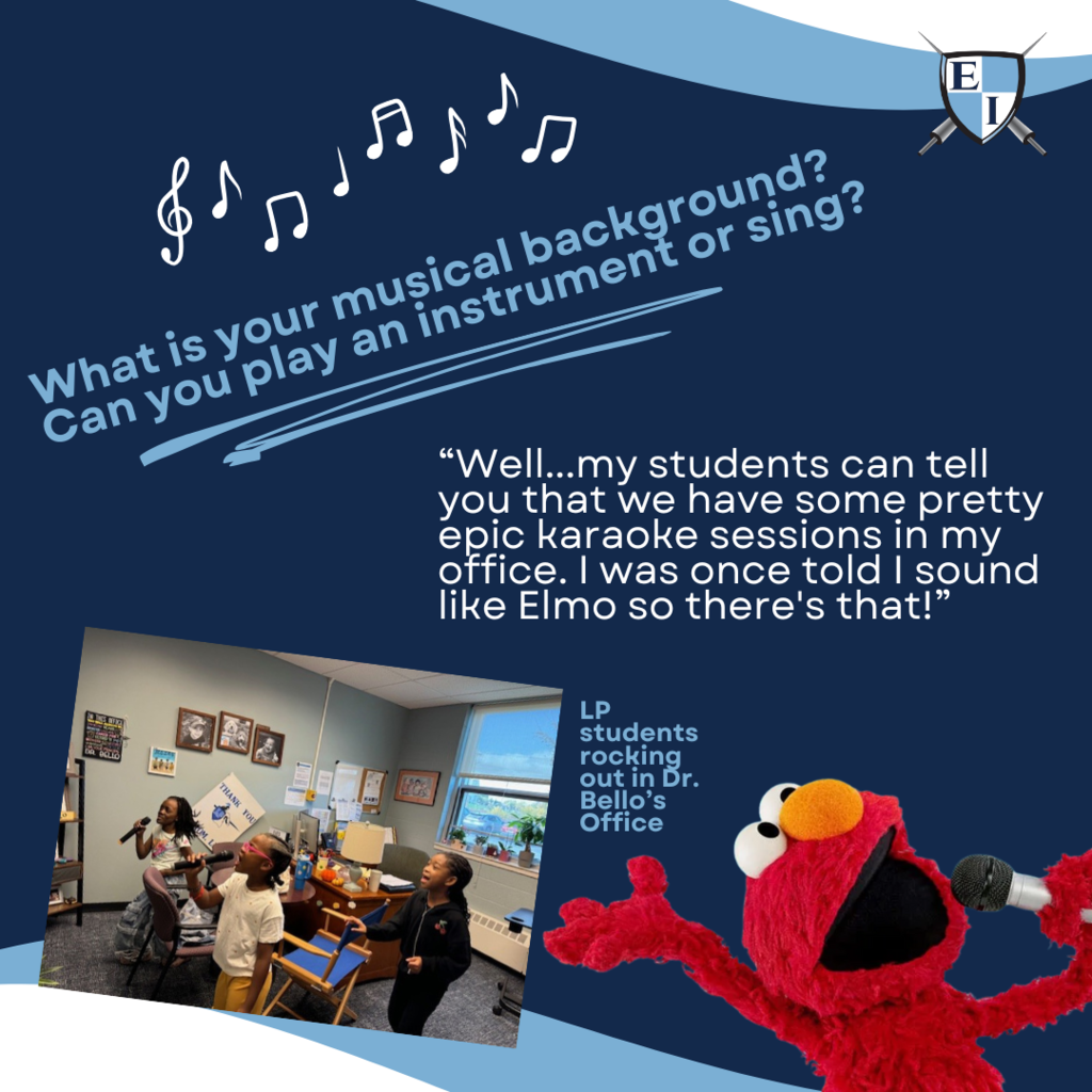 What is your musical background? Can you play an instrument or sing? "Well...my students can tell you that we have some pretty epic karaoke sessions in my office. I was once told I sound like Elmo so there's that! LP students rocking out in Dr. Bello's Office