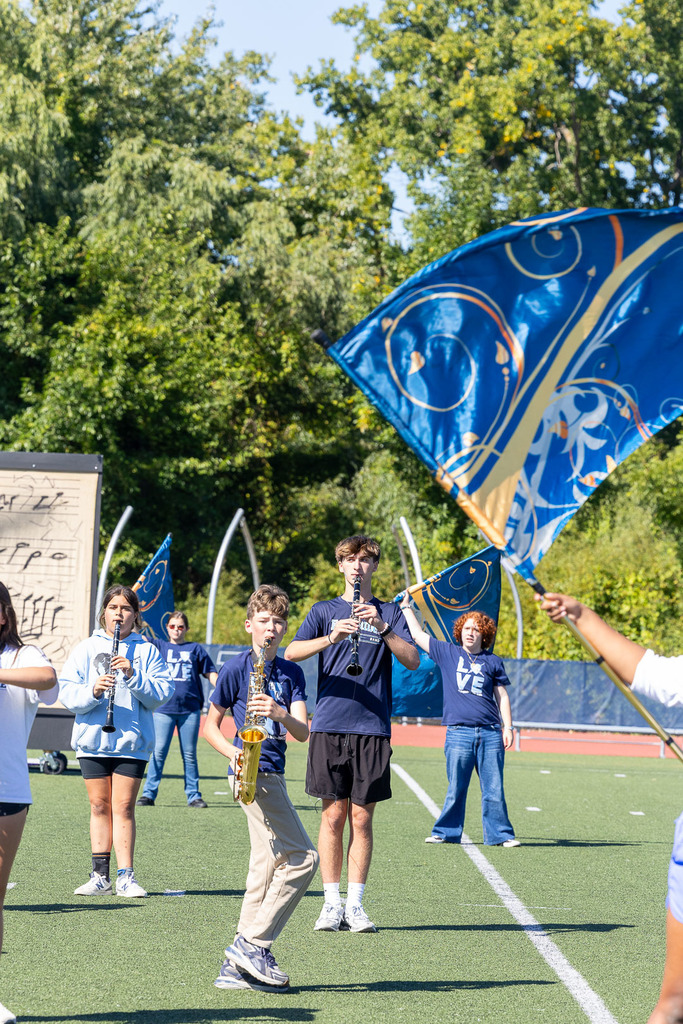 students participating in homecoming pep rally
