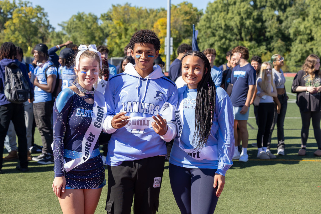 students participating in homecoming pep rally