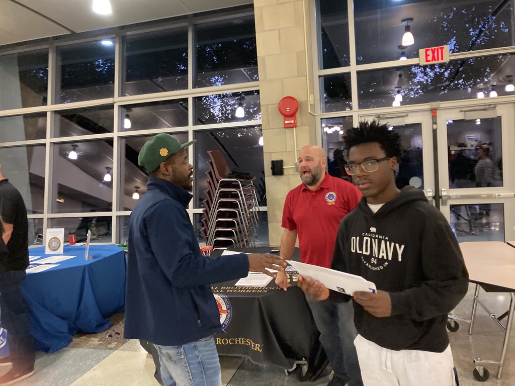 students and families at the college and career night