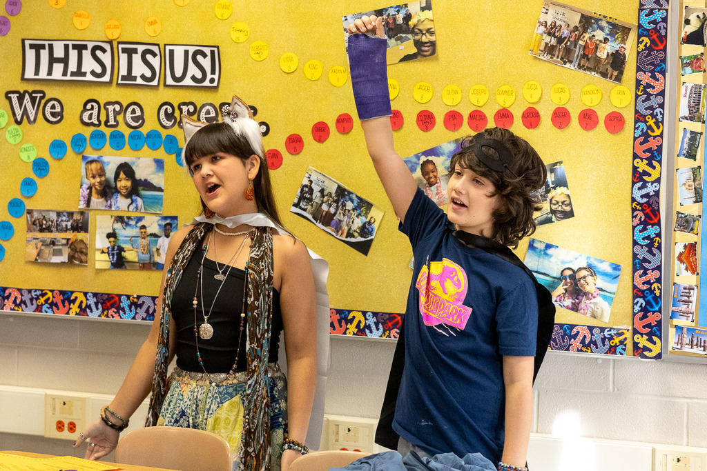 Students learning about superheroes and equity