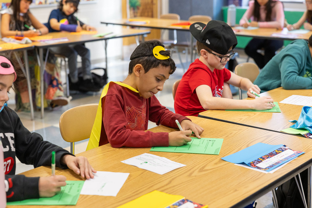 Students learning about superheroes and equity