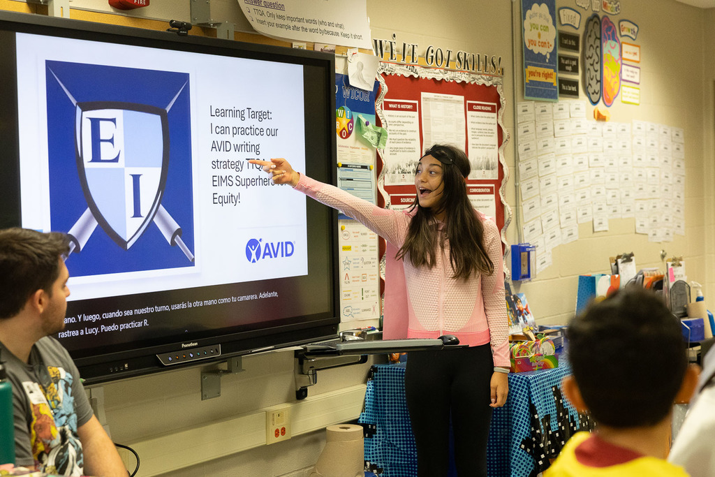 Students learning about superheroes and equity