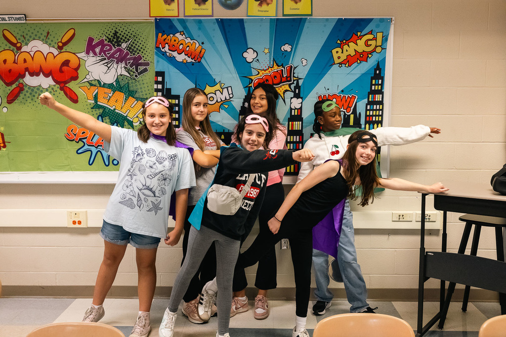 Students learning about superheroes and equity