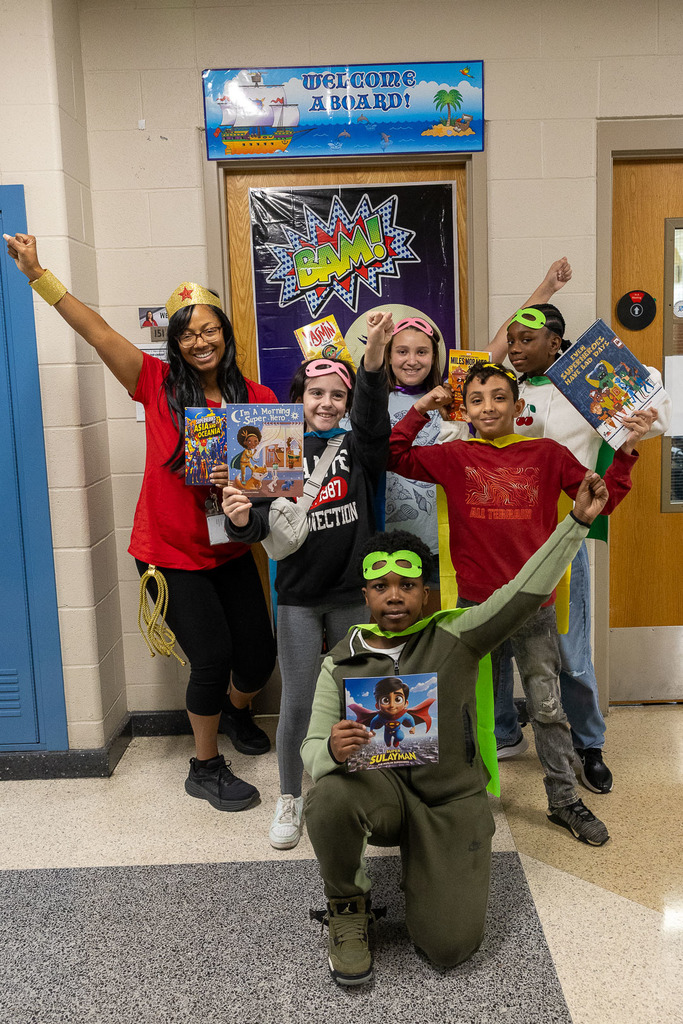 Students learning about superheroes and equity