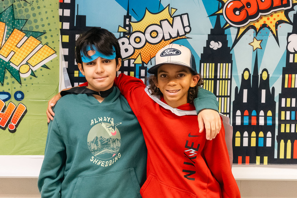 Students learning about superheroes and equity