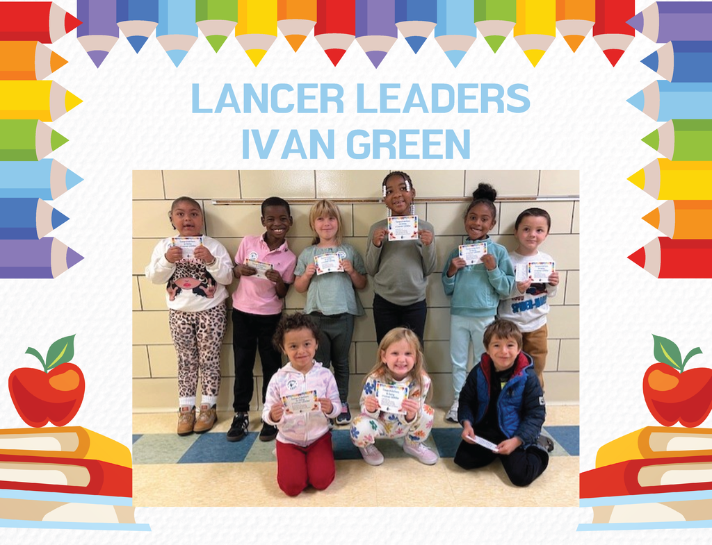 Students hold up awards Lancer Leaders Ivan Green