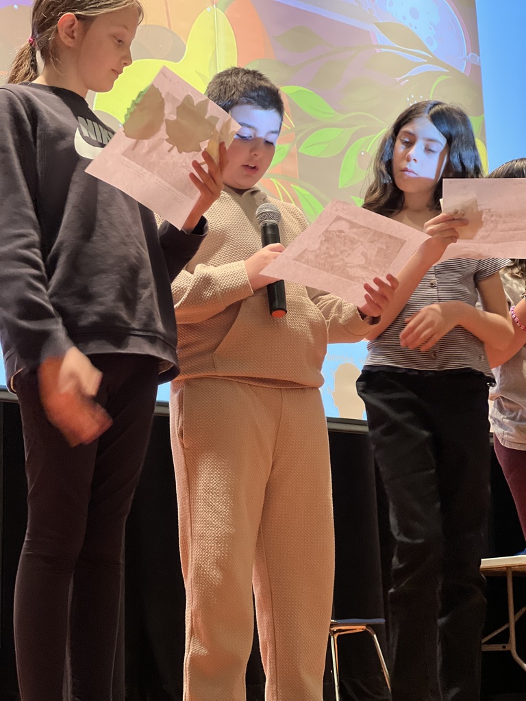 students reading messages of gratitude