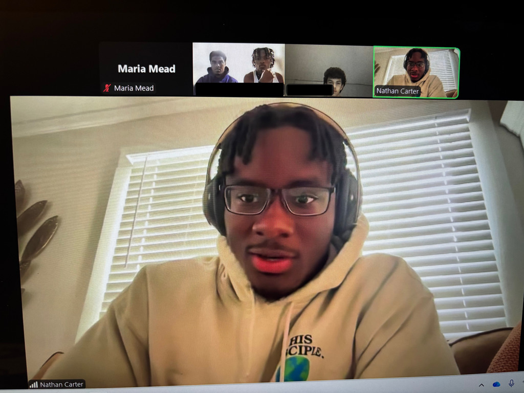 Nathan Carter on Zoom with EHS Students