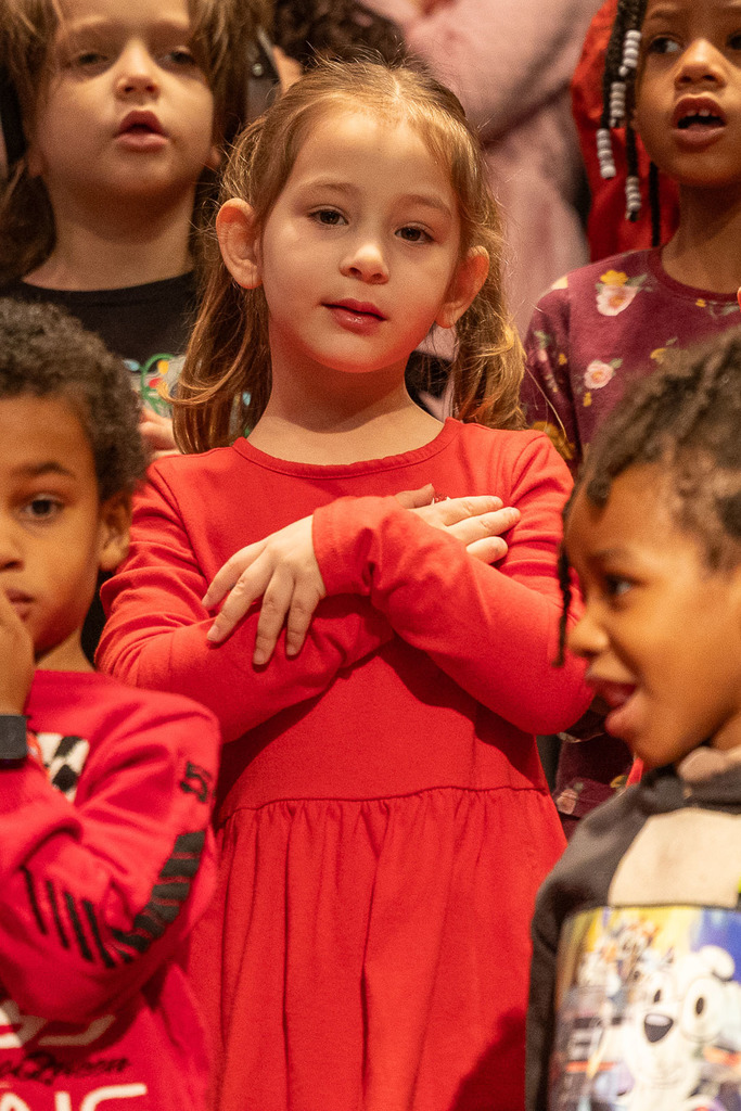 kindergarteners singing in concert