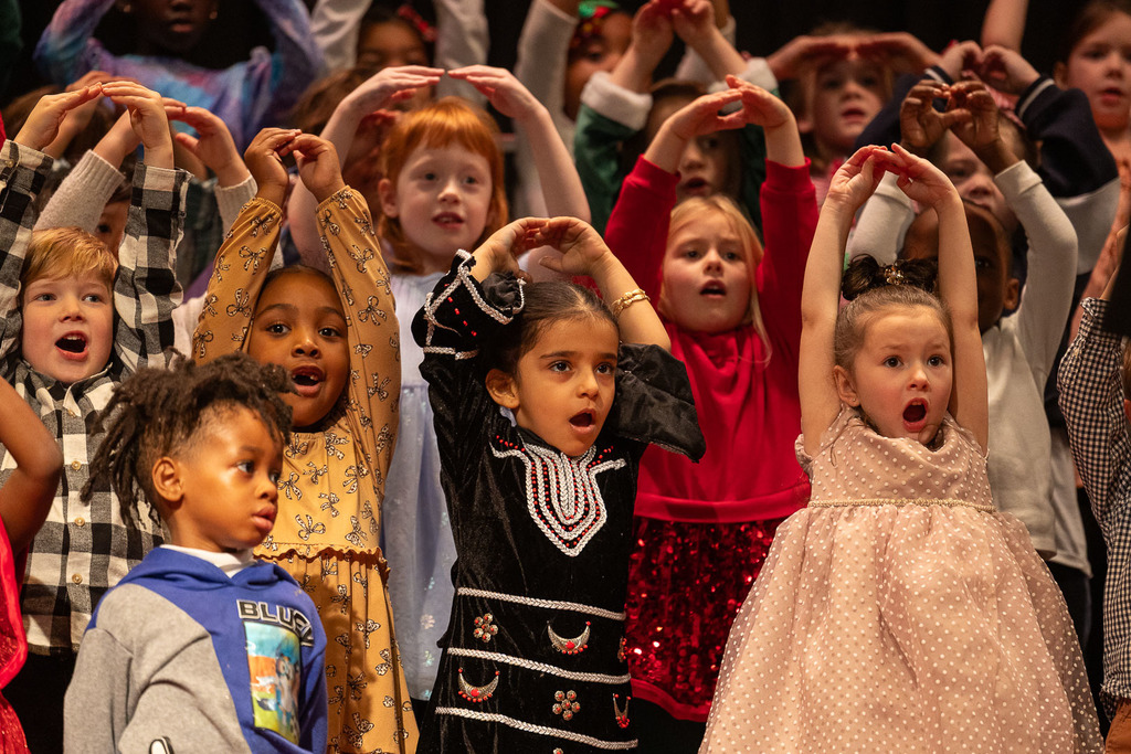 kindergarteners singing in concert