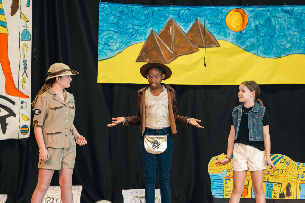 Students performing  in Hapshepsut - Queen of Denial play