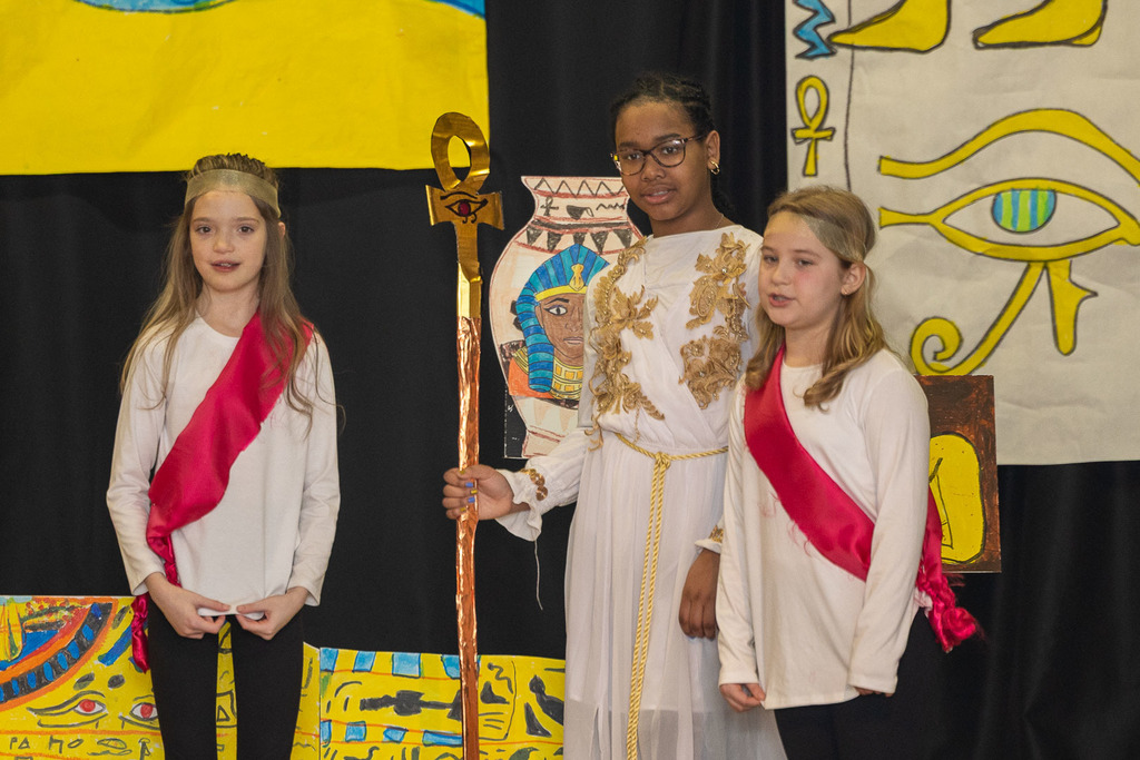 Students performing  in Hapshepsut - Queen of Denial play