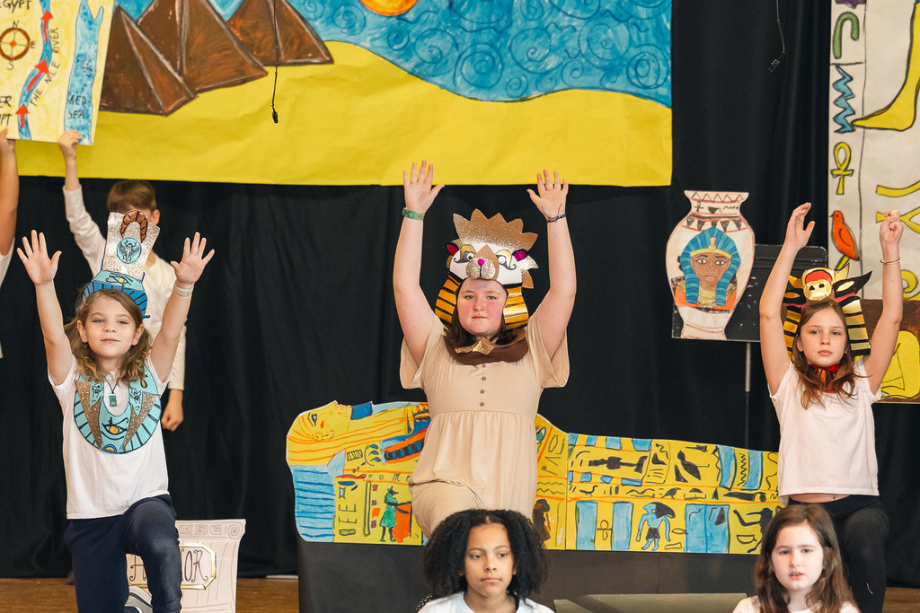 Students performing  in Hapshepsut - Queen of Denial play