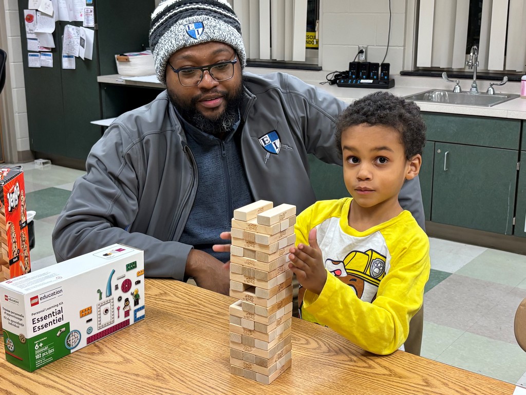 students and families participating in Family Game Night