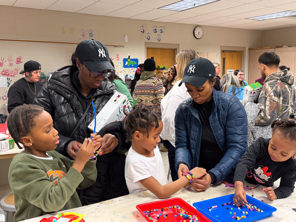 students and families participating in Family Game Night