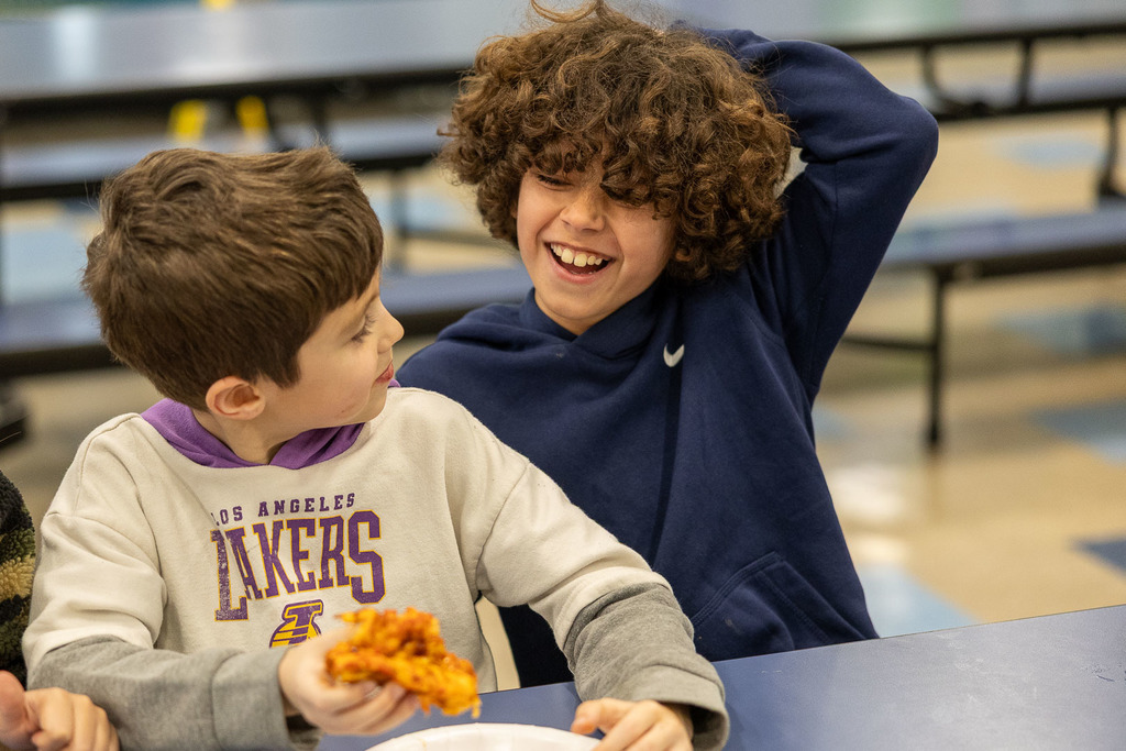 Mrs. Beaton's class enjoying their pizza and ice cream party!