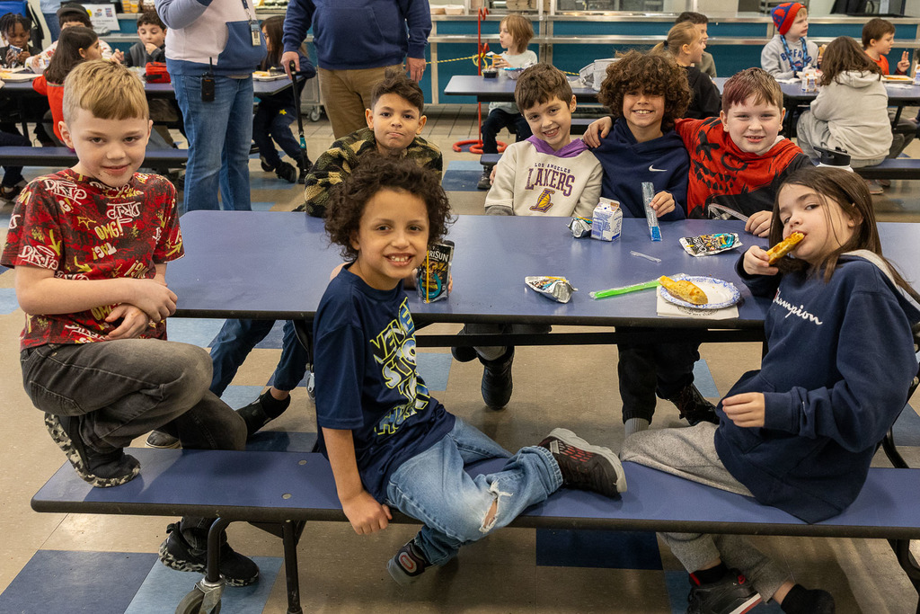 Mrs. Beaton's class enjoying their pizza and ice cream party!
