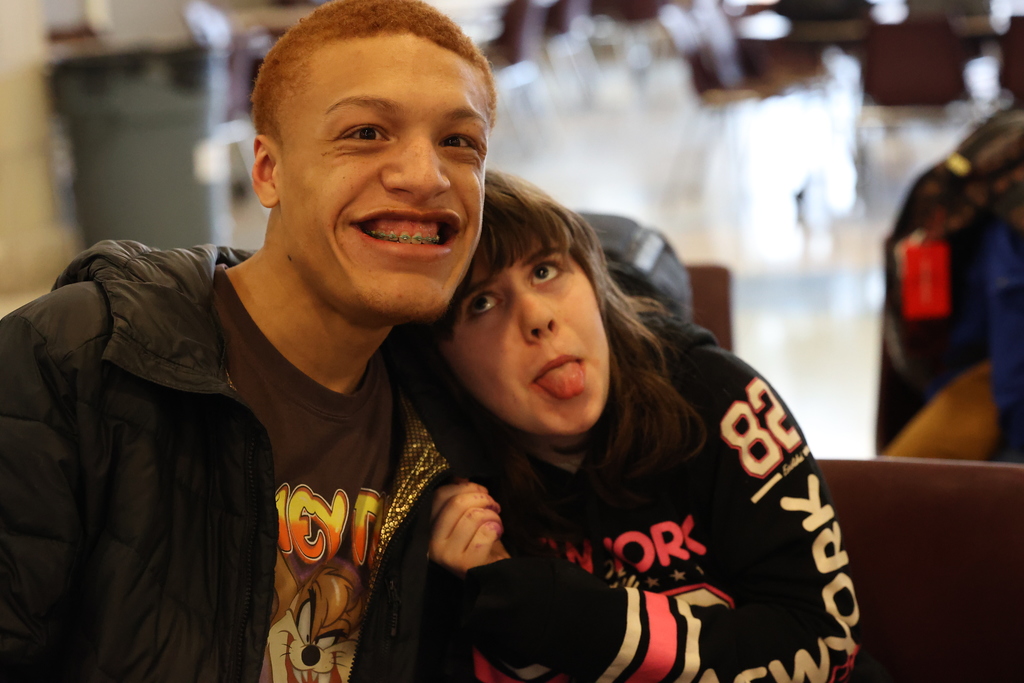 students smile and make silly faces