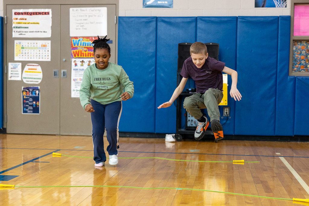 Kids participating in heart healthy activities