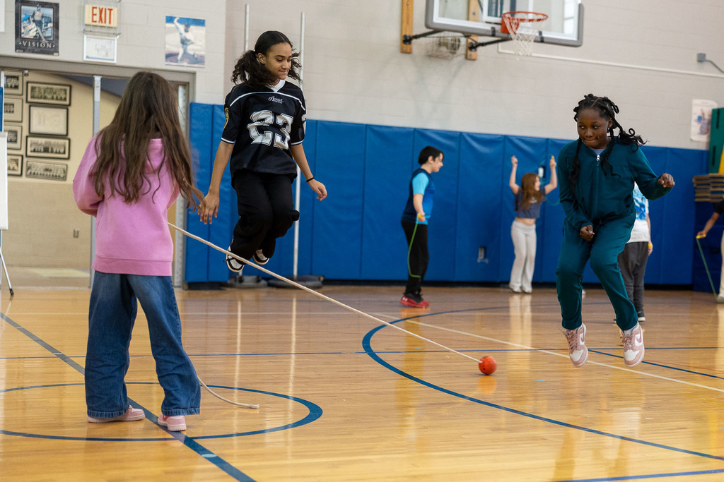 Kids participating in heart healthy activities