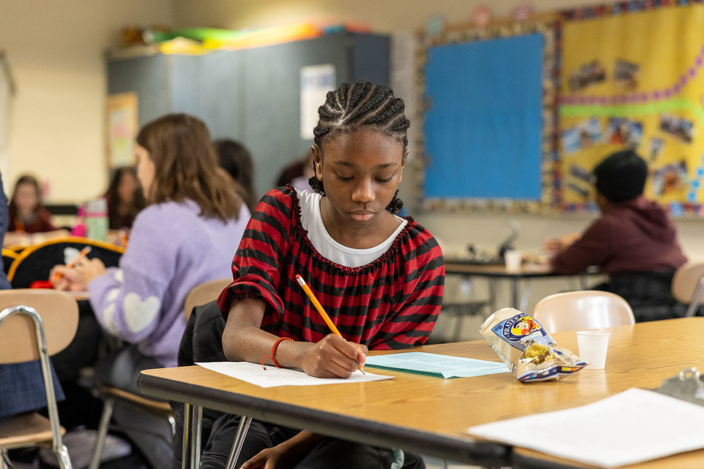 Students dressed as pirated and participating in the classroom lesson