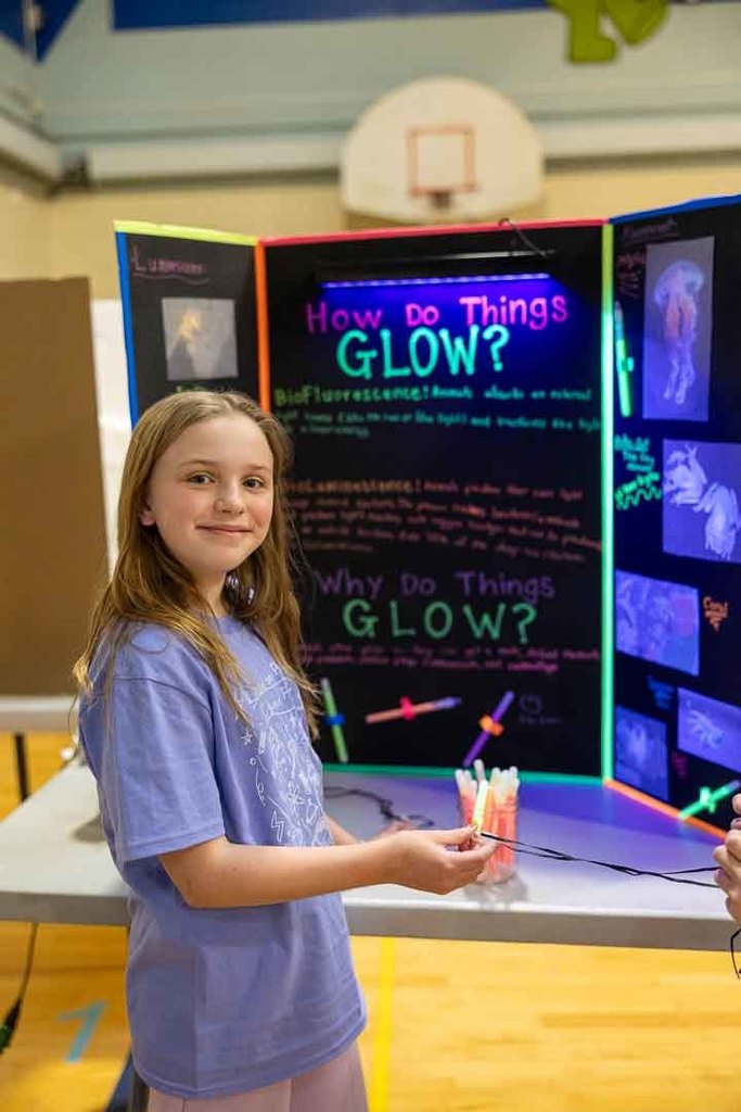 Students with their science project
