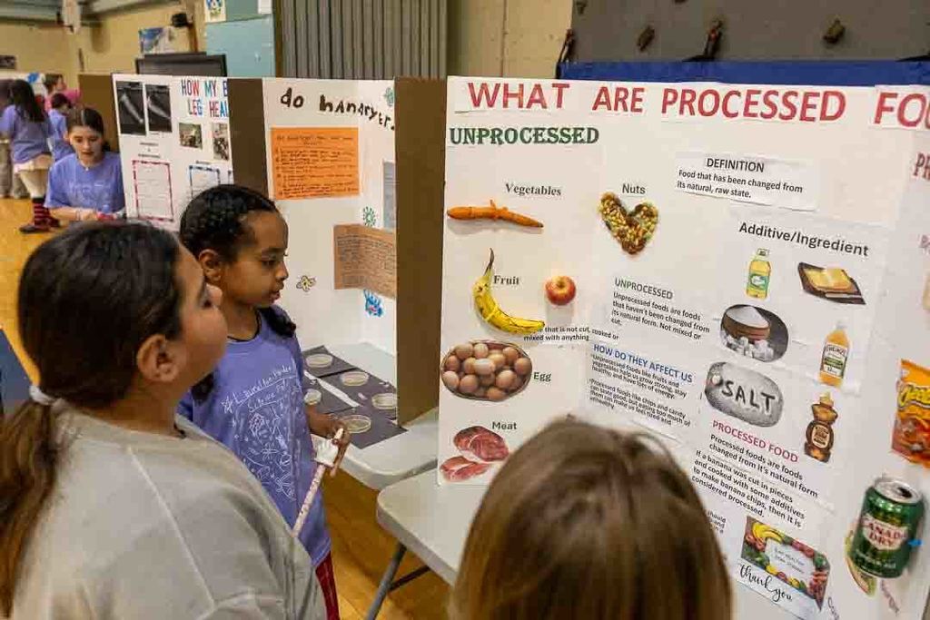 Students with their science project