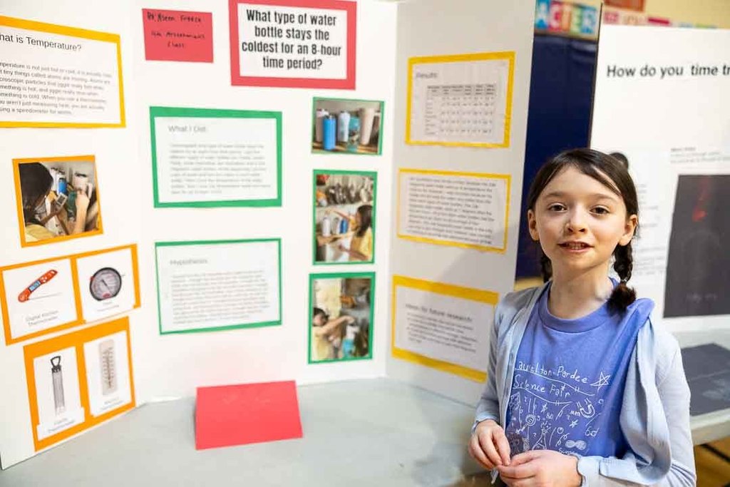 Students with their science project