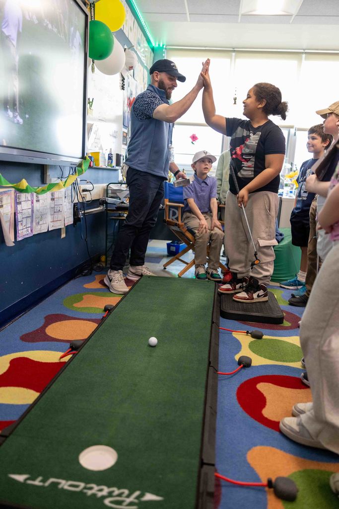 students putting 