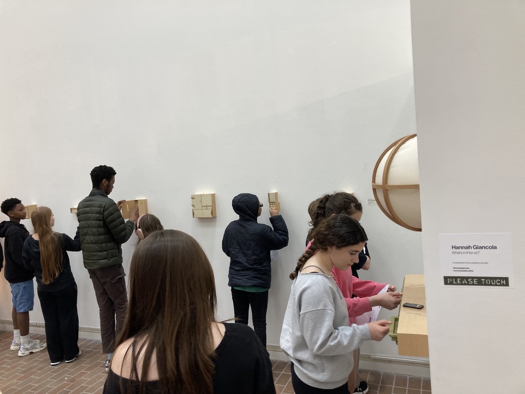 Students visit gallery to look at art projects