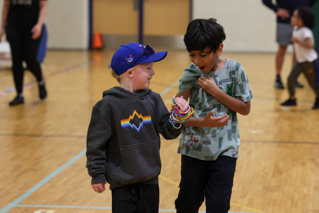Students get excited about amount of bracelets collected during the fun run