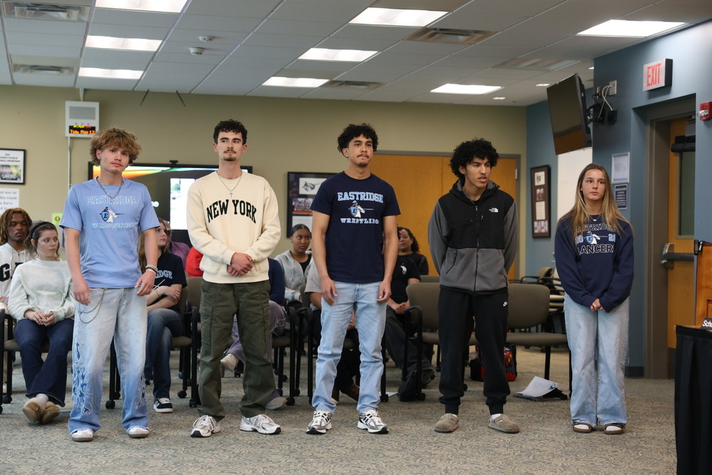 AVID students and teachers presenting at the Board of Education meeting