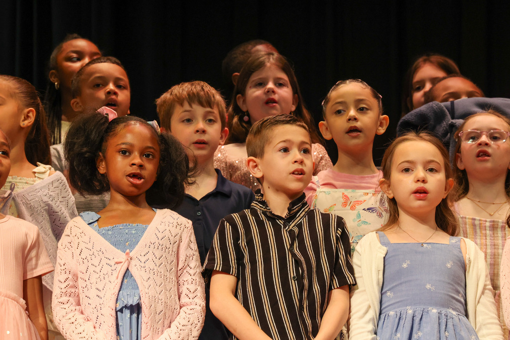 Students sings to the audience during a spring concert