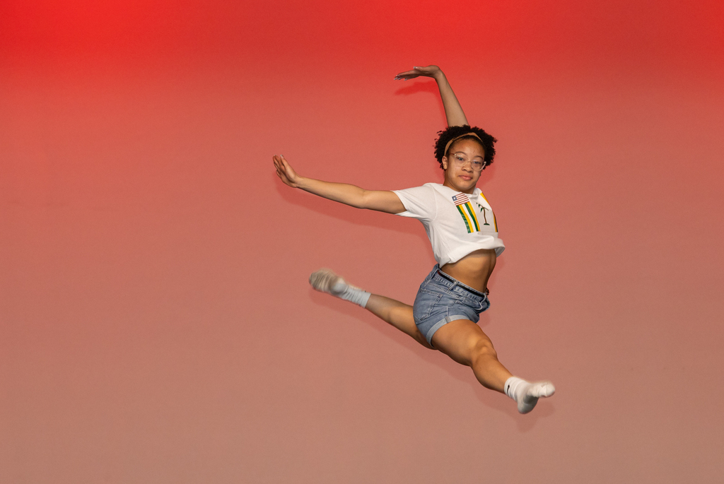 Dancers performing in the dance recital