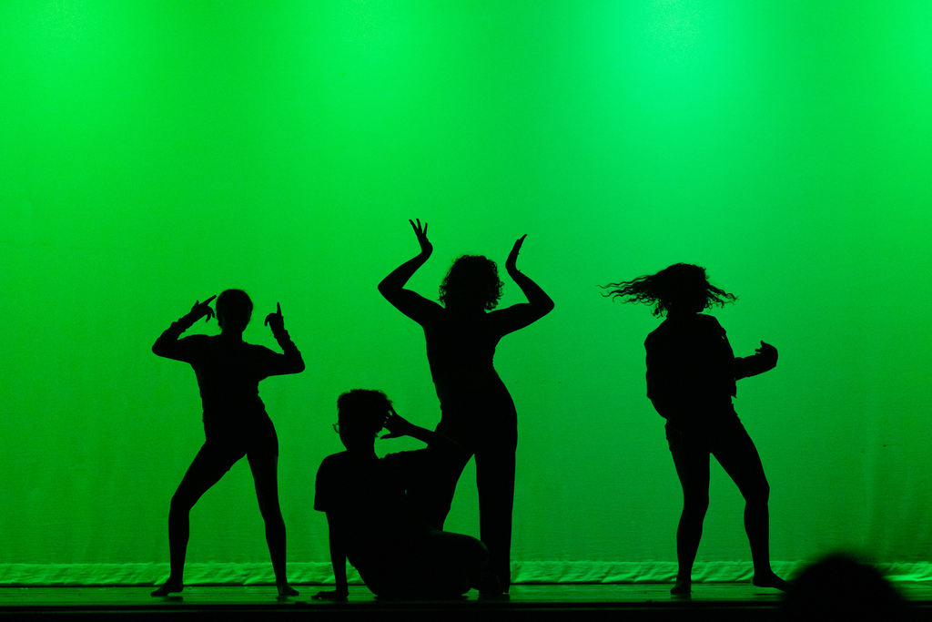 Dancers performing in the dance recital
