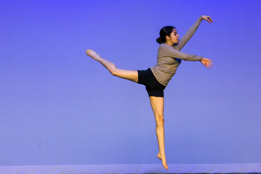 Dancers performing in the dance recital