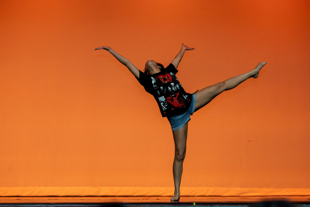 Dancers performing in the dance recital