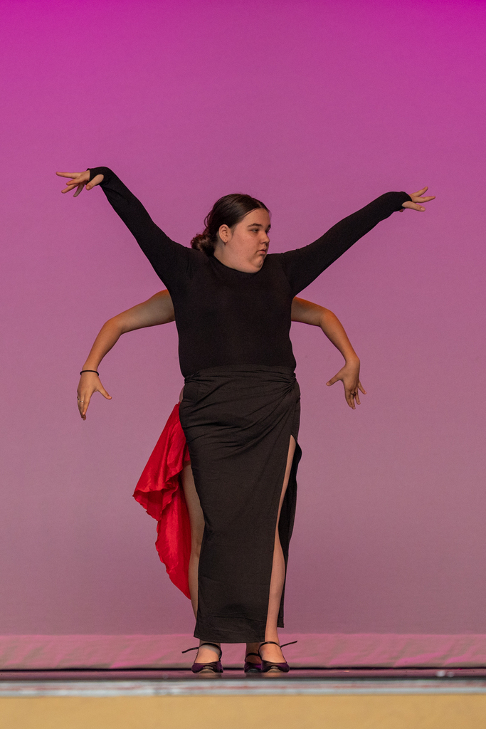 Dancers performing in the dance recital