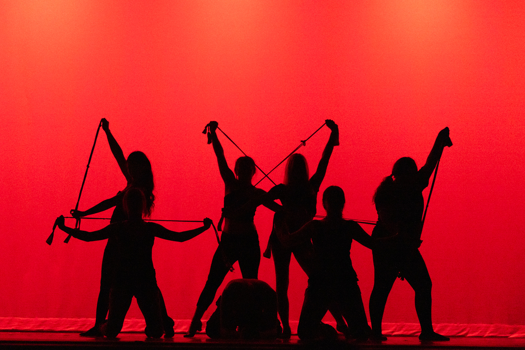 Dancers performing in the dance recital
