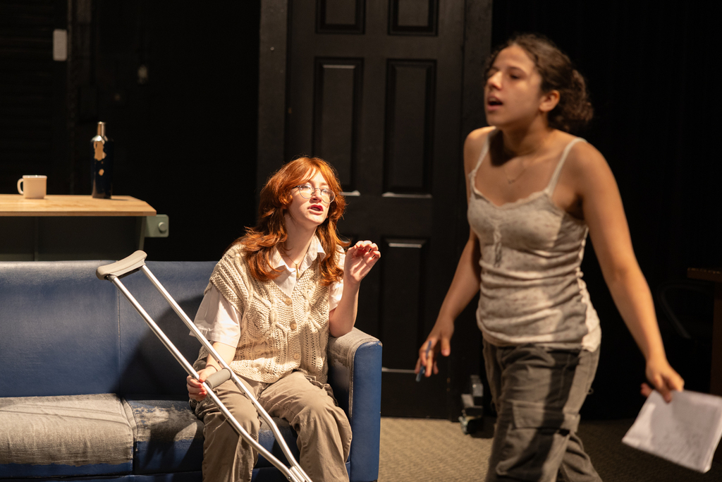 students rehearsing their scenes for the acting showcase